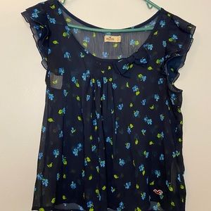 Hollister Youth/Women’s Flower Top in Blue